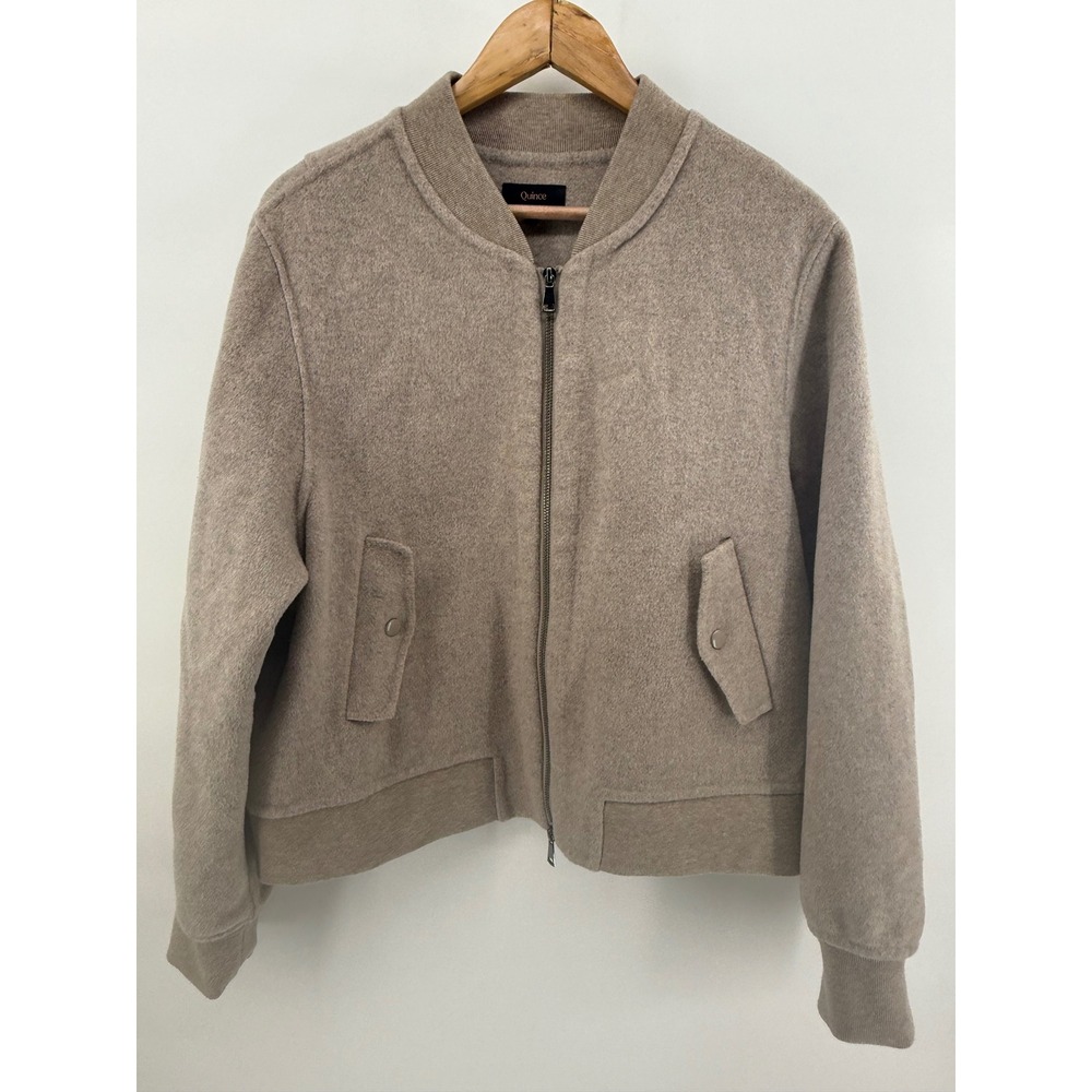 Quince Double-Faced Merino Wool Bomber Jacket Oat XL SHWDC01